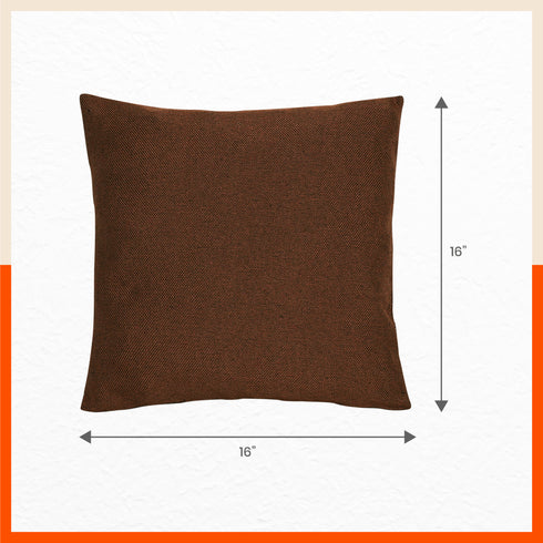 AKIRA Jute Cushion Covers For Home | Bronze (Set of 5 - 16 x 16 Inches)